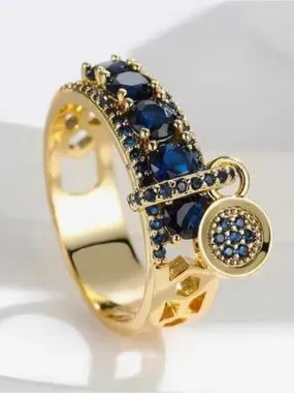 Luxe Celestial Sapphire Charm Ring